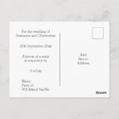 White Rose Personalized Wedding RSVP Briefkaart (Achterkant)