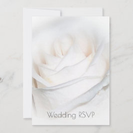 White Rose Personalized Wedding RSVP Kaart