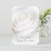 White Rose Personalized Wedding Save the Date (Staand voorkant)
