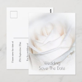 White Rose Personalized Wedding Save the Date Briefkaart