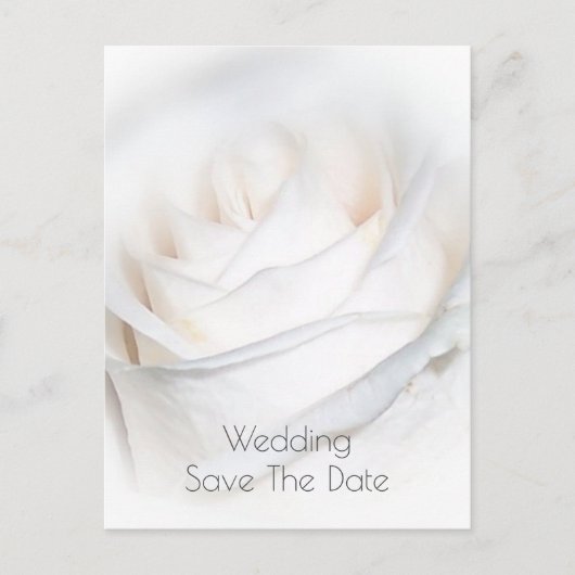 White Rose Personalized Wedding Save the Date Briefkaart (Voorkant)