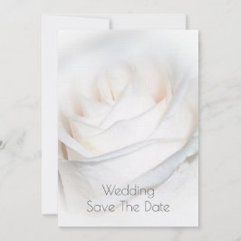 White Rose Personalized Wedding Save the Date Kaart