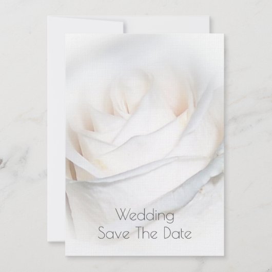White Rose Personalized Wedding Save the Date Kaart (Voorkant)