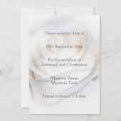 White Rose Personalized Wedding Save the Date Kaart (Achterkant)