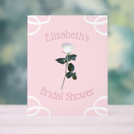 White Rose Petal Pink Vrijgezellenfeest Acryl Bord (Neutraal)