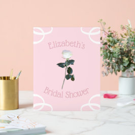 White Rose Petal Pink Vrijgezellenfeest Acryl Bord