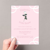 White Rose Petal Pink Vrijgezellenfeest Acryl Uitnodigingen (Insitu (Draagbaar))