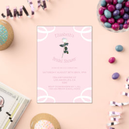 White Rose Petal Pink Vrijgezellenfeest Acryl Uitnodigingen