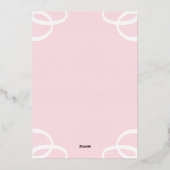 White Rose Petal Pink Vrijgezellenfeest Folie Uitnodiging (Achterkant)