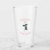 White Rose Petal Pink Vrijgezellenfeest Glas (Voorkant)