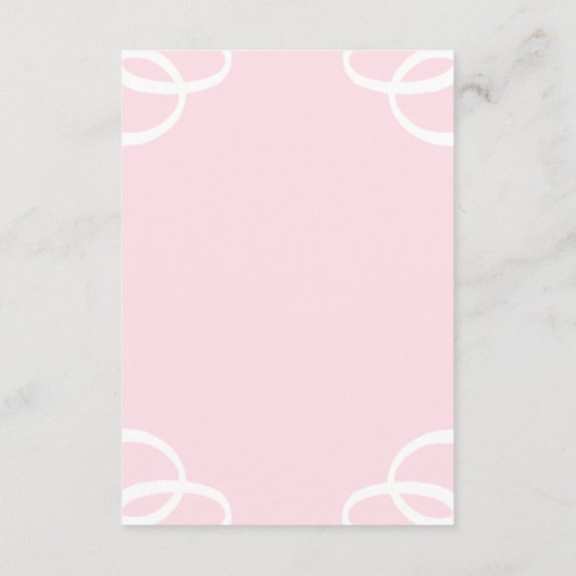 White Rose Petal Pink Vrijgezellenfeest Registry Informatiekaartje (Achterkant)