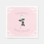 White Rose Petal Pink Vrijgezellenfeest Servet (Voorkant)