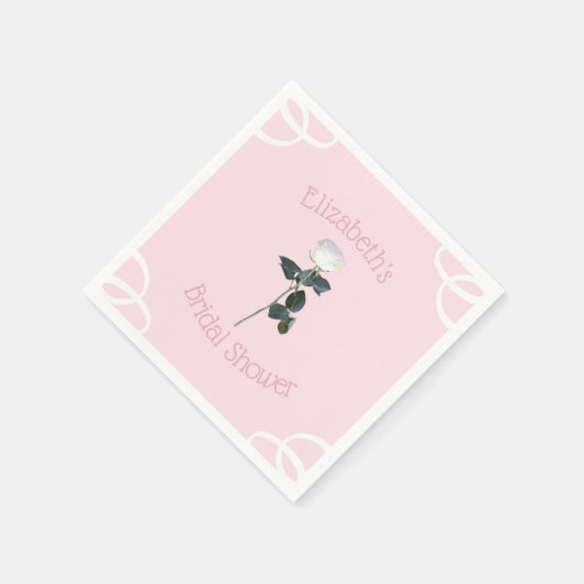 White Rose Petal Pink Vrijgezellenfeest Servet (Hoek)