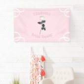 White Rose Petal Pink Vrijgezellenfeest Spandoek (Insitu)