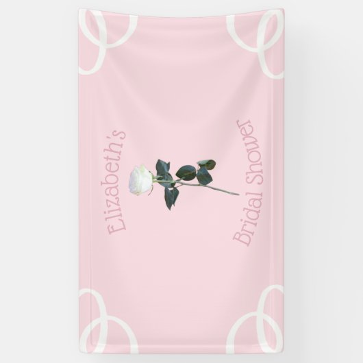 White Rose Petal Pink Vrijgezellenfeest Spandoek (Verticaal)