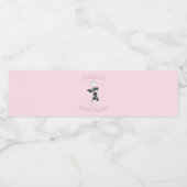 White Rose Petal Pink Vrijgezellenfeest Waterfles Etiket (Enkel label)