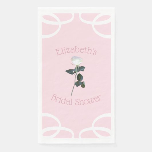 White Rose Petal Roze Vrijgezellenfeest servetten (Voorkant)