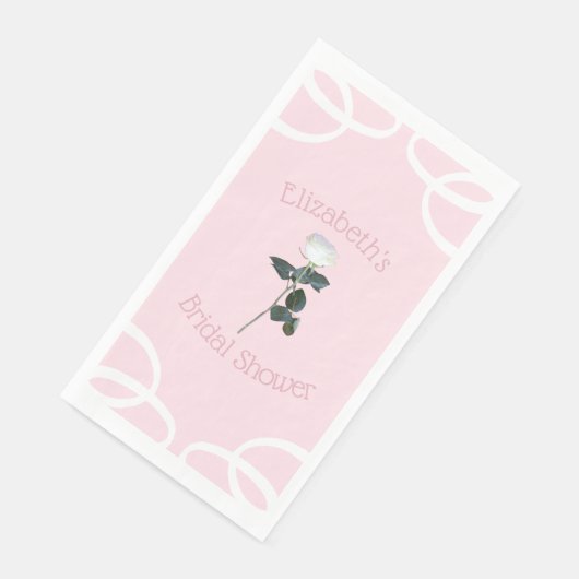 White Rose Petal Roze Vrijgezellenfeest servetten (Hoek)