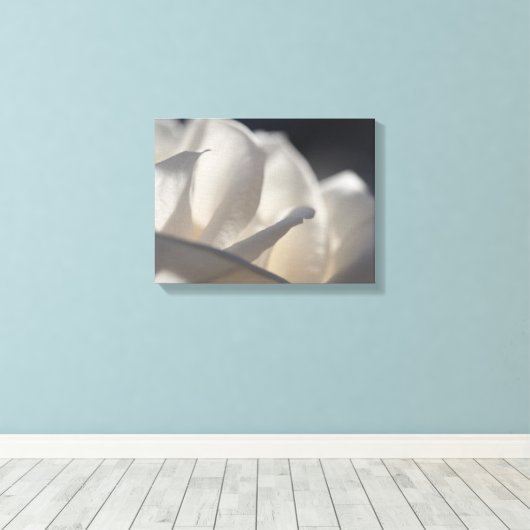 White Rose Petals Flower Canvas Afdruk (Insitu (Houten vloer))