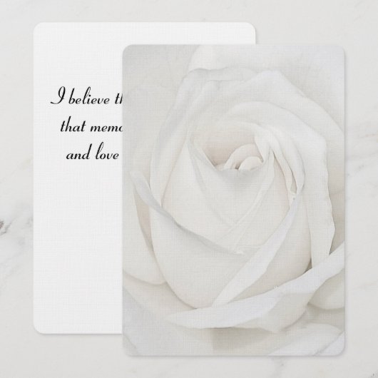 white Rose Petals Notitiekaartje (Voorkant / Achterkant)