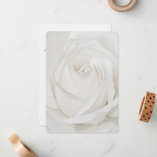 white Rose Petals Notitiekaartje (Voorkant / Achterkant in situ)