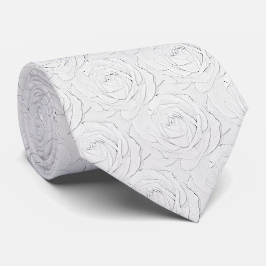 White Rose Petals Stropdas (Opgerold)