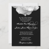 WHITE Rose Petals Wedding Invitation F200 Kaart (Voorkant)