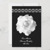 WHITE Rose Petals Wedding Invitation F200 Kaart (Achterkant)