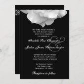 WHITE Rose Petals Wedding Invitation F200 Kaart (Voorkant / Achterkant)