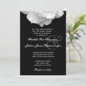 WHITE Rose Petals Wedding Invitation F200A Kaart (Staand voorkant)