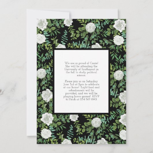 White Rose Photo Afstuderen Aankondiging (Achterkant)