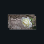 White rose photo floral sympathy bedankkaart<br><div class="desc">White rose photo floral sympathy Thank You Card.
You can add your own text and name to personalize the card.</div>
