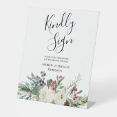 White Rose & Pine vriendelijk verzoek om het trouw Reclamebord Met Voetstuk (Voorkant)