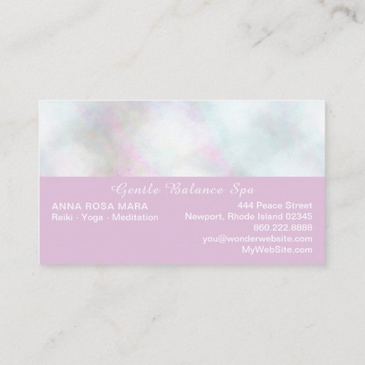 *~* White Rose Pink Pastel Holistic Life Coach Visitekaartje (Achterkant)