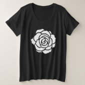 White Rose Plus Size T-Shirt (Design voorkant)
