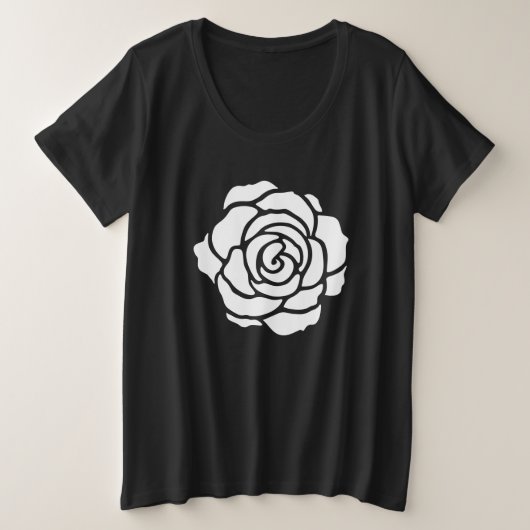 White Rose Plus Size T-Shirt (Design voorkant)