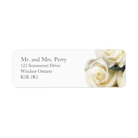 White Rose Print Address Label (Voorkant)