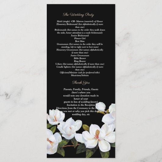  White Rose Programmakaart (Achterkant)