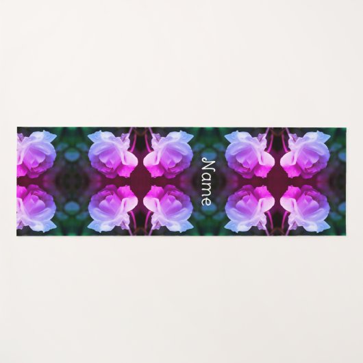 White Rose Raindrops Abstract gepersonaliseerd Yogamat (Voorkant (horizontaal))