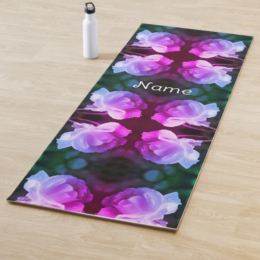 White Rose Raindrops Abstract gepersonaliseerd Yogamat (In situ)