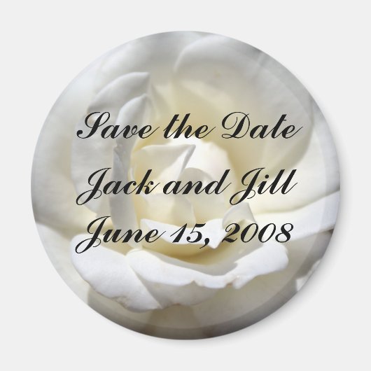 White Rose, red de datummagneet Magneet (Voorkant)