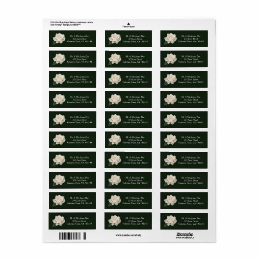 White Rose Return Label (Full Sheet)