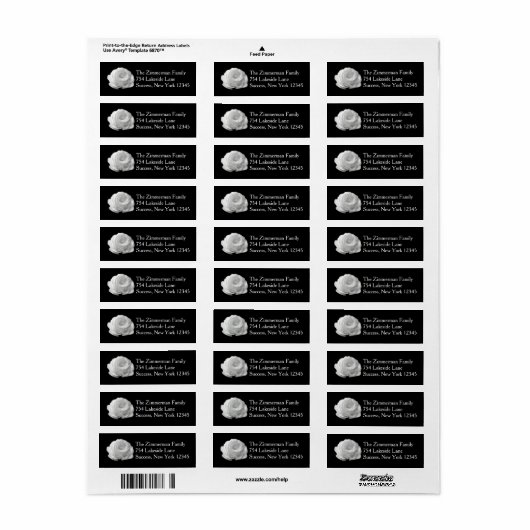 White Rose Return Label (Full Sheet)