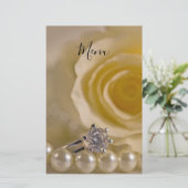 White Rose, Ring and Pearls Wedding Menu (Staand voorkant)