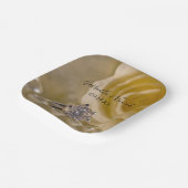 White Rose, Ring and Pearls Wedding Papieren Bordje (Gebogen)