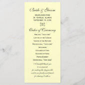 White Rose, Ring and Pearls Wedding Programme Programmakaart (Achterkant)