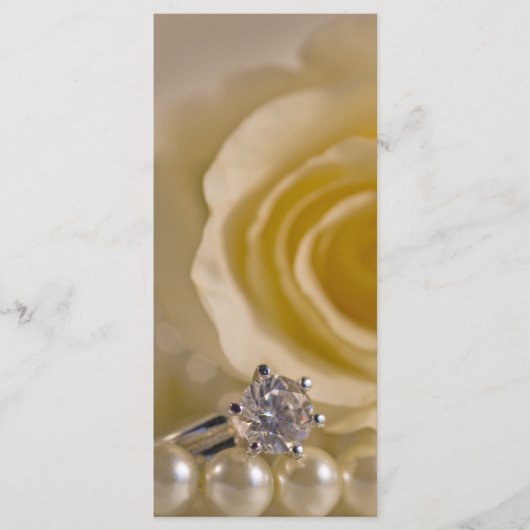 White Rose, Ring and Pearls Wedding Programme Programmakaart (Voorkant)