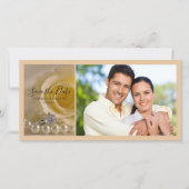 White Rose, Ring and Pearls Wedding Save the Date (Voorkant)