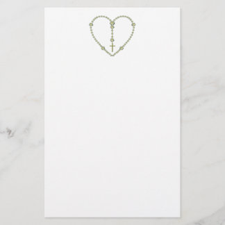 White rose Rosary Briefpapier