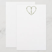 White rose Rosary Briefpapier (Voorkant / Achterkant)